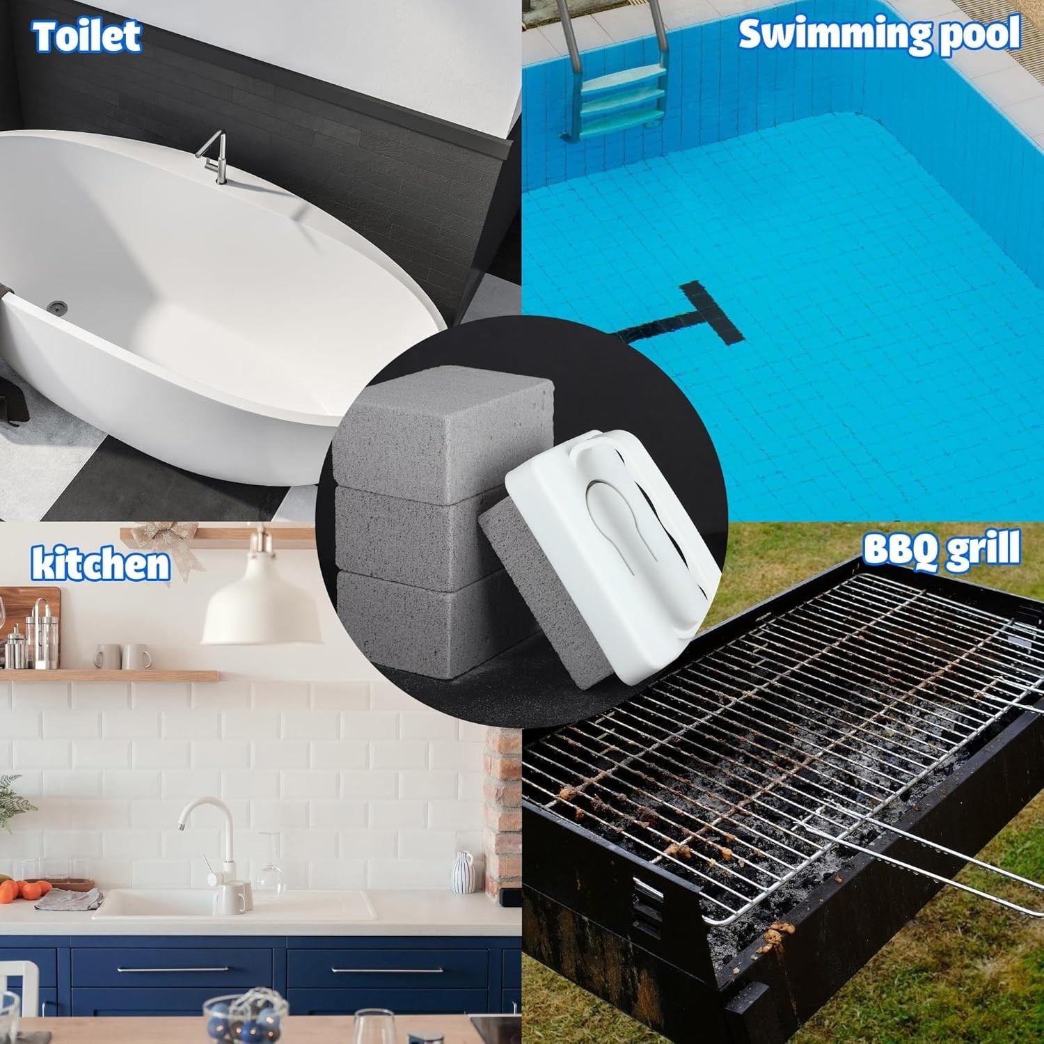 6 PCS Hand-Held Pool Pumice Stones Swimming Pumice Pool Tile Stone Replacemen…