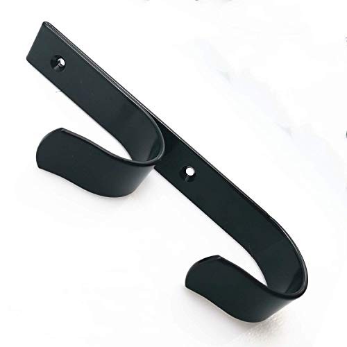 2 PCS Set Wide Pool Pole Hangers Heavy Duty Aluminium Holder Hooks with Black