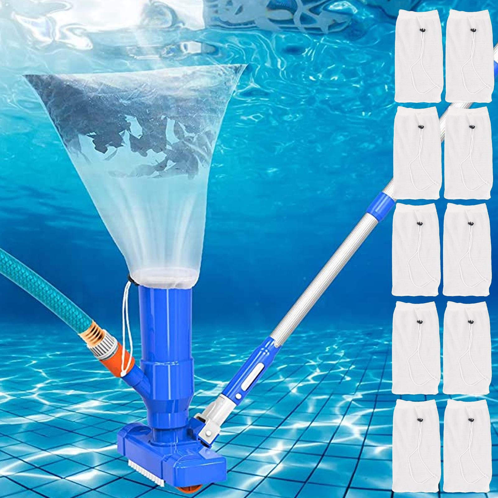 10* Pool Vacuum Filter Bags Pool Leaf Vacuum Cleaner Fine Mesh Nylon Pouch