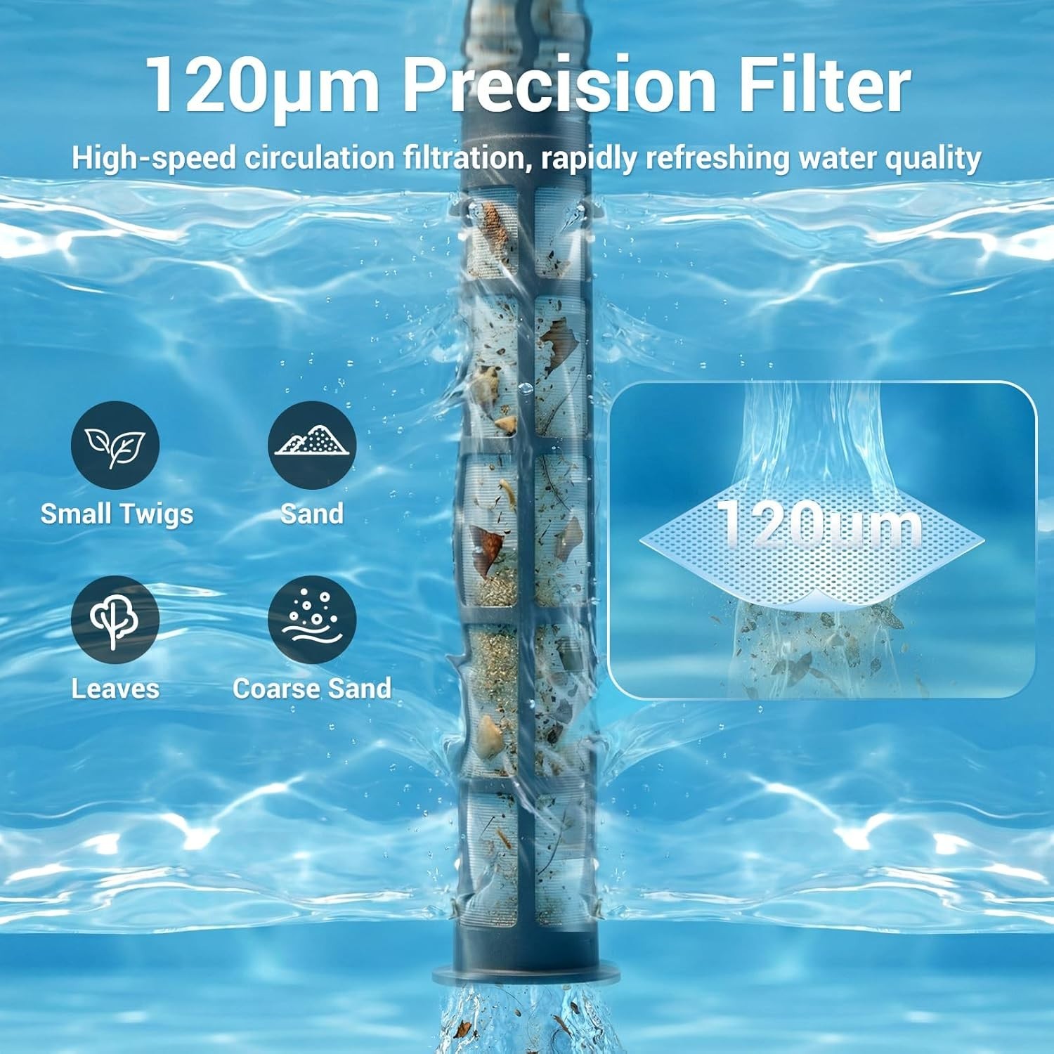 MUTAOMWY Cordless Pool Vacuum Cleaner for Hot Tubs & Inground Pools 15 GPM