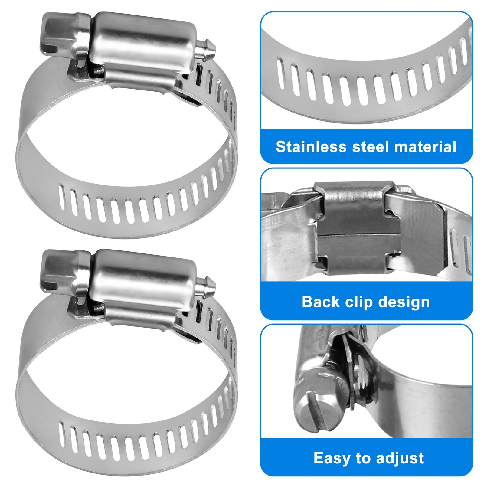 4 Pack Pool Hoses for Above Ground Pools 1.25&Prime; 59 inches x 1.25 inches, Blue