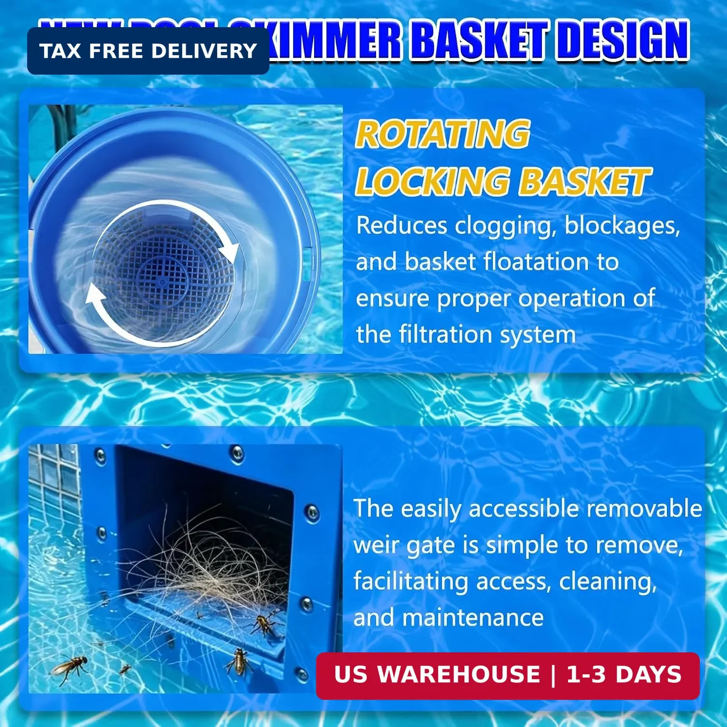 New Above-Ground Pool Skimmer, Thru-lWall-Mounted Above-Ground Pool Skimmer (wit