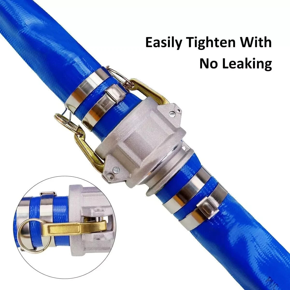 50/100ft Swimming Pool Filter Backwash Draining Hose Discharge Hose with Camlock