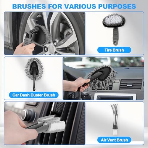 Car Detailing Kit, Car Detailing Brush Set, Car Cleaning Drill Brush Kit 27PCS