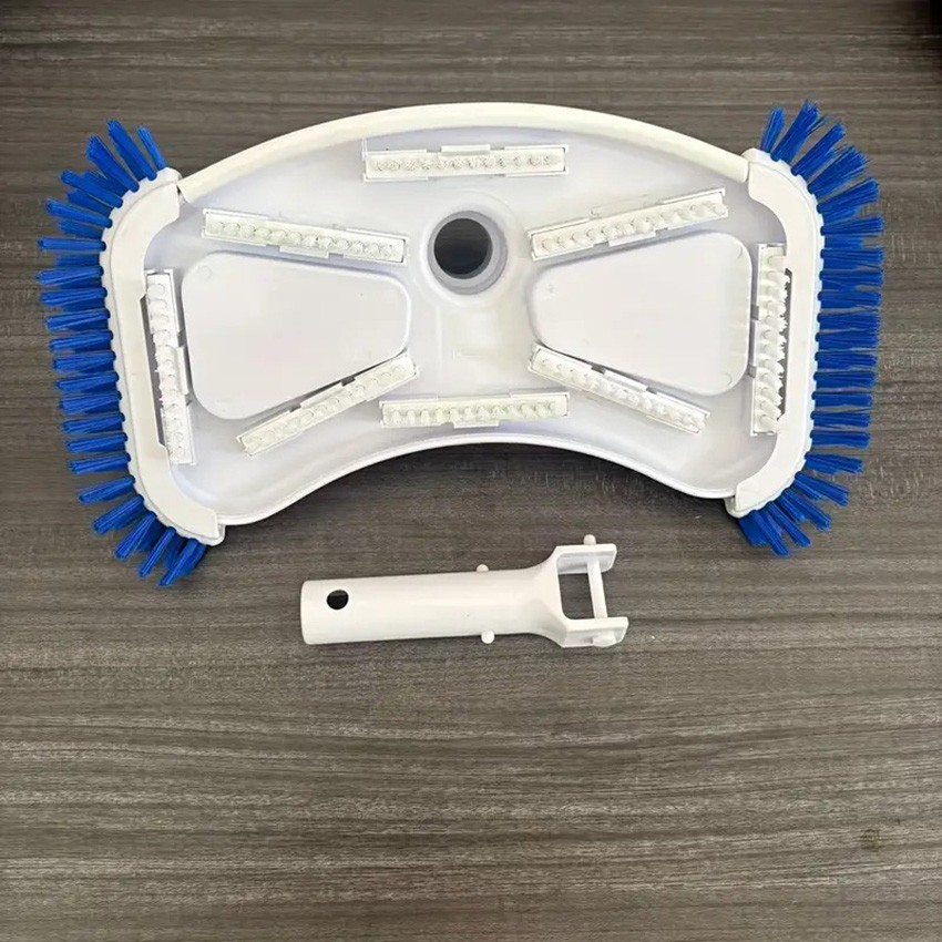 Swimming Pool Curved Vacuum Cleaner Suction Head with Side Brush Cleaning Tools
