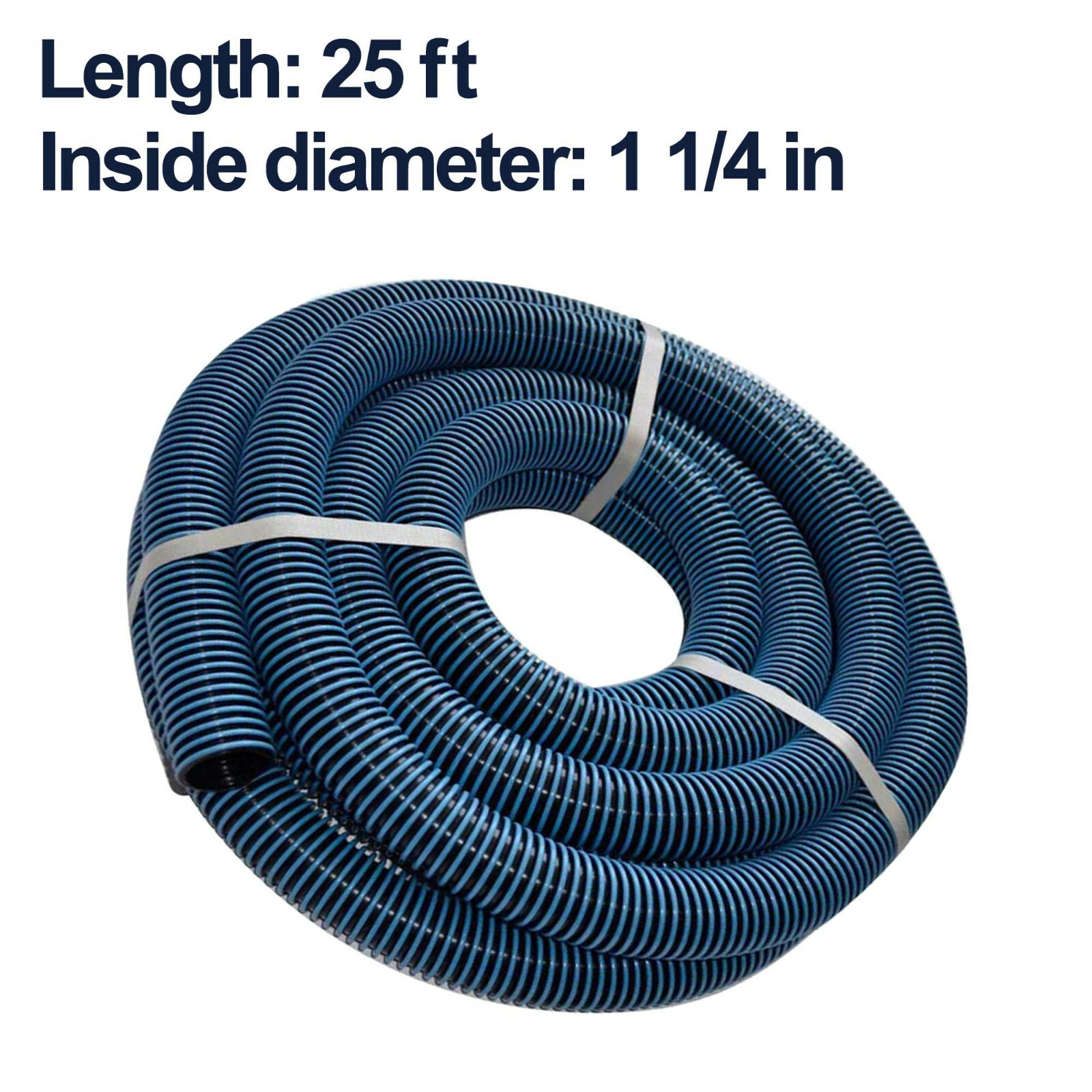 Pool and Spa Vacuum Hose 1 1/4 in I.D. x 25 ft Watts HRPSP25 Polyethylene Tubing