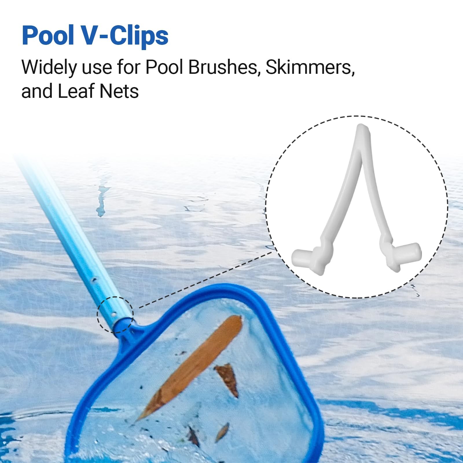 Replacement Pool V-Clips 21-Pack – Heavy-Duty Plastic Clips for Pool Cleaning