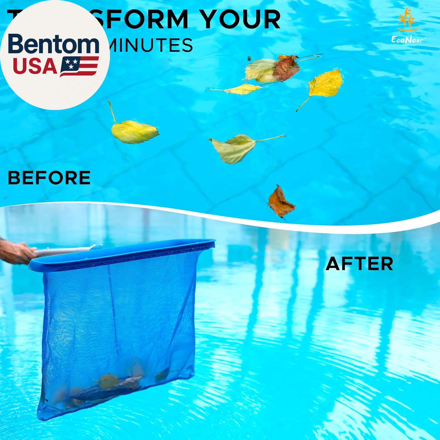 Pool Skimmer Net Professional Heavy Duty Deep Ultra Fine Mesh Pool Leaf Rake for