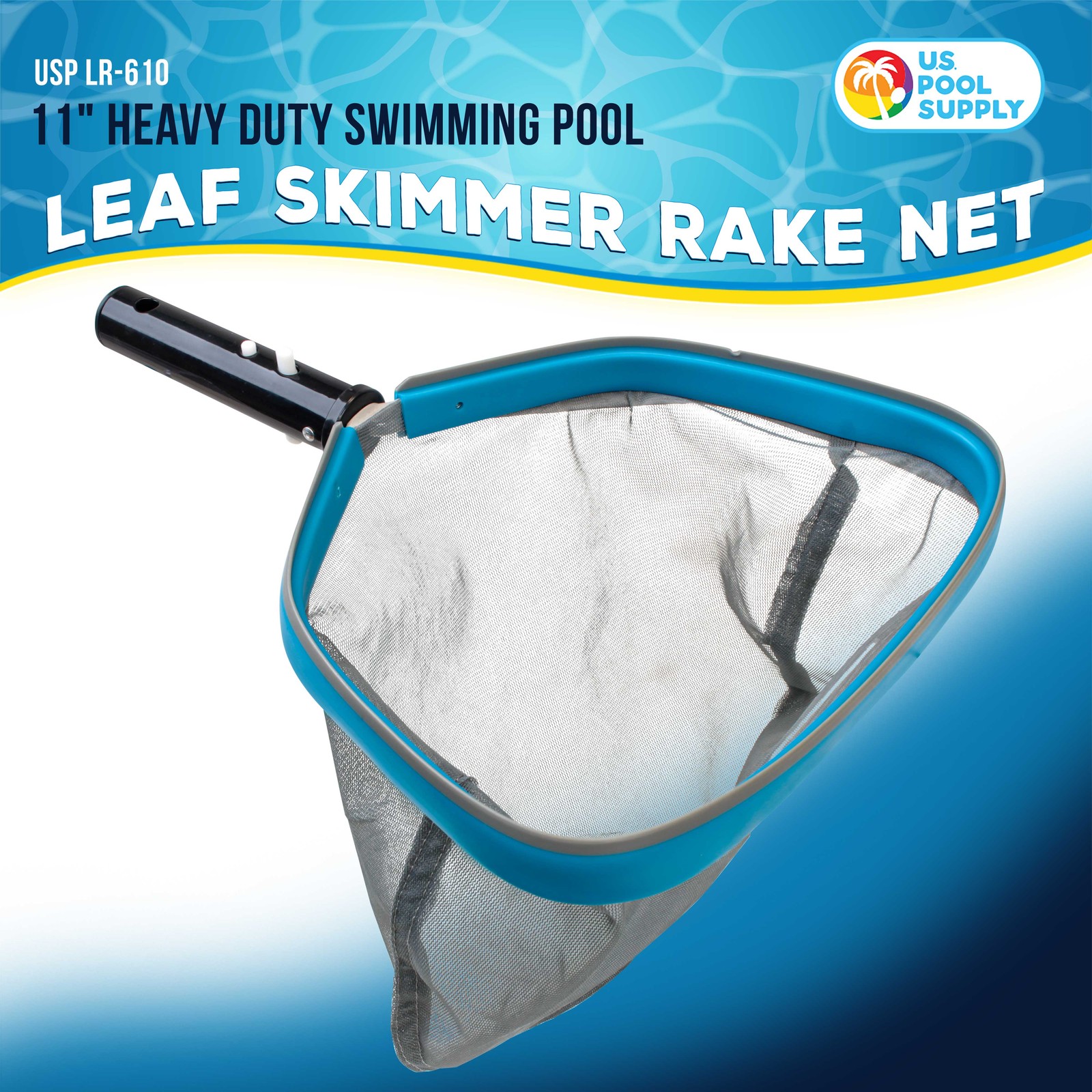 U.S. Pool Supply 11&Prime; Swimming Pool, Spa Leaf Skimmer Rake Net, 11&Prime; Deep Mesh