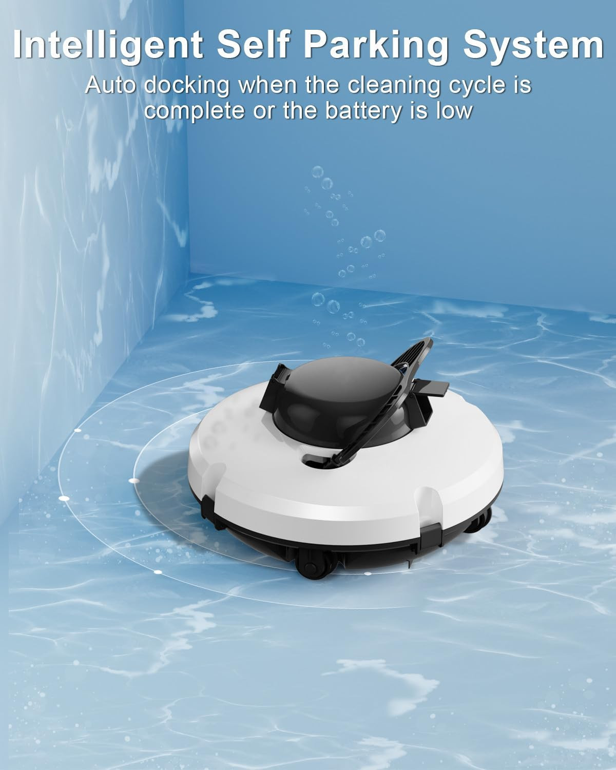 GMAPLAE Cordless Pool Vacuum for above Ground Pool, Robotic Pool Cleaner with Du