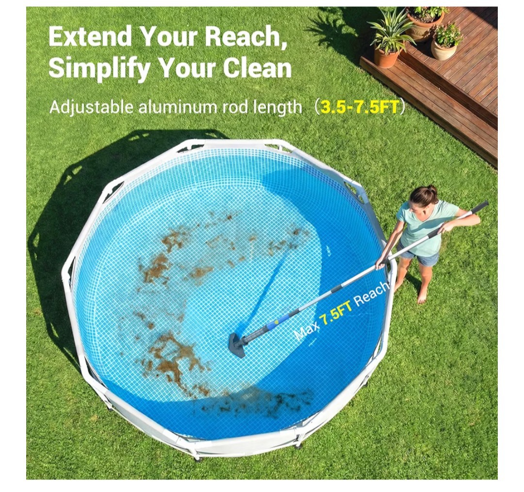 Universal Cordless Handheld Rechargeable Pool Vacuum Cleaner & Telescopic Pole