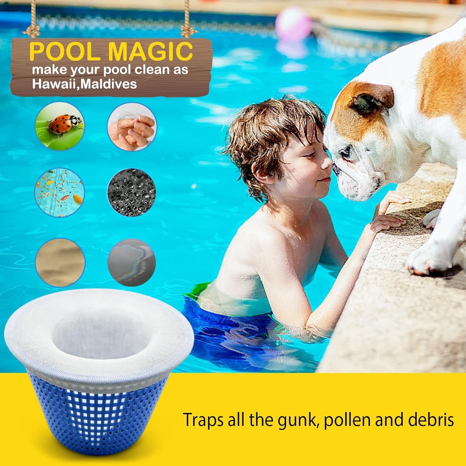 50 Pack Pool Filter Socks for Pool Skimmer Basket Inground Swimming Pool