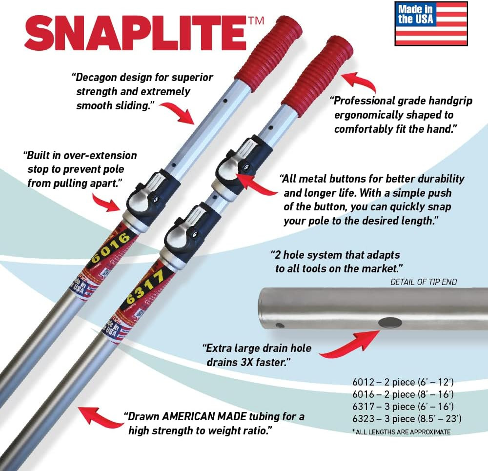 SKIMLITE MANUFACTURING Snaplite Telescopic Pool Pole 12 Ft Adjustable Cleaning P