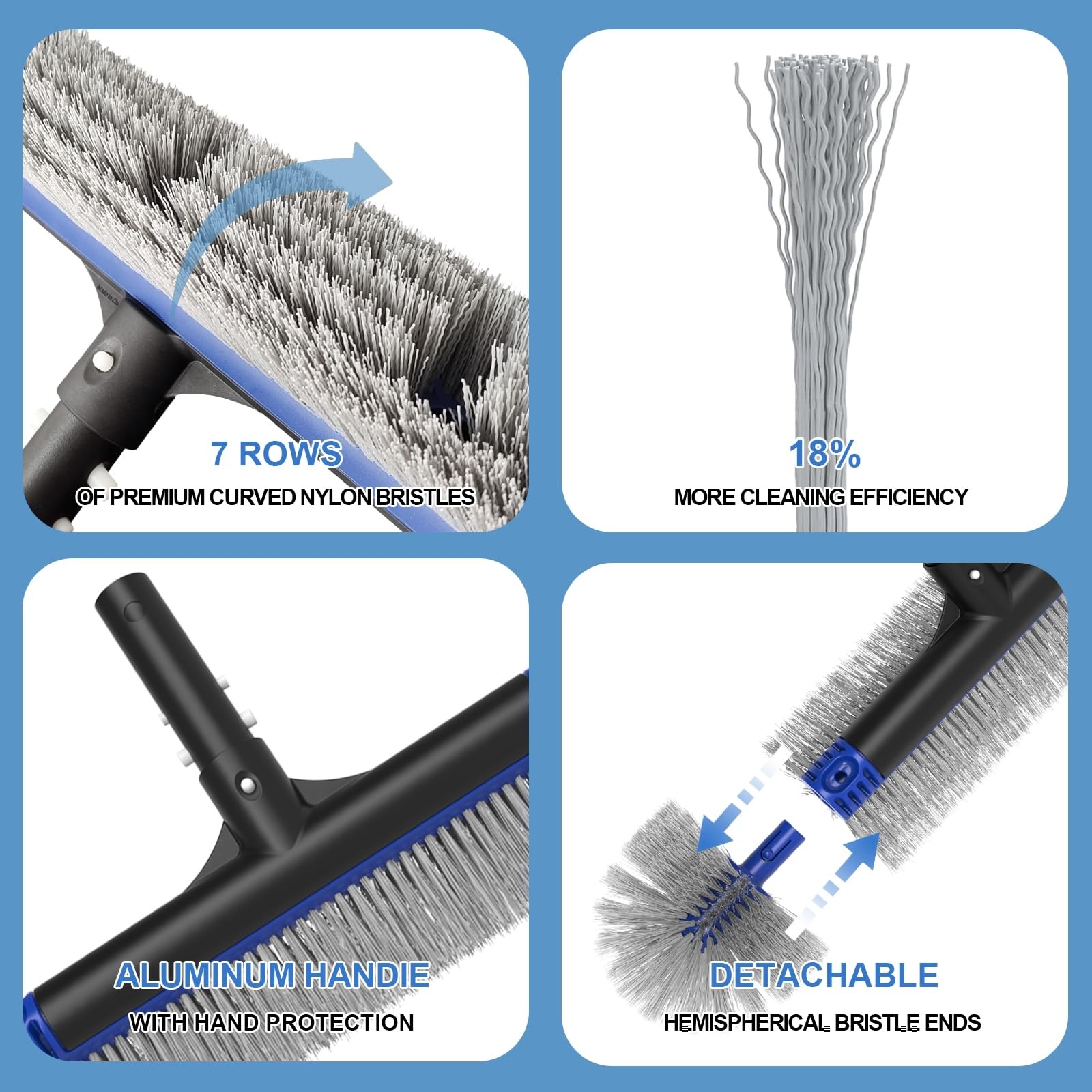 Best Poolvio 5-in-1 Pool Cleaning Kit – Includes Semi-Deep Skimmer Net Aluminum