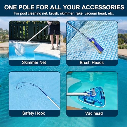 Premium Upgraded 16 FT Aluminum Telescopic Swimming Pool Pole – Adjustable 3