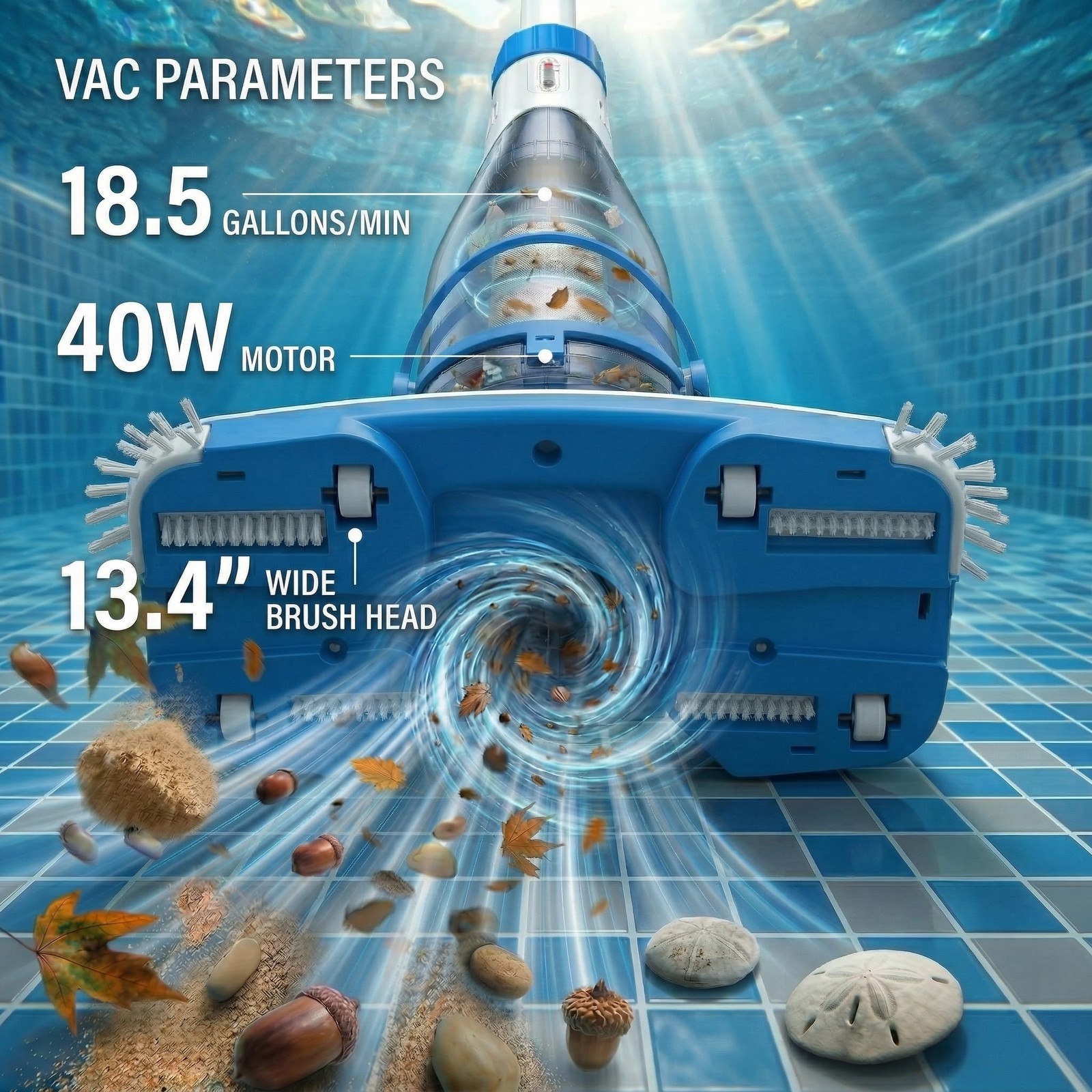 Pool Vacuum for Above Ground Pools & Inground Pools, 2026 Update for Motor, R…