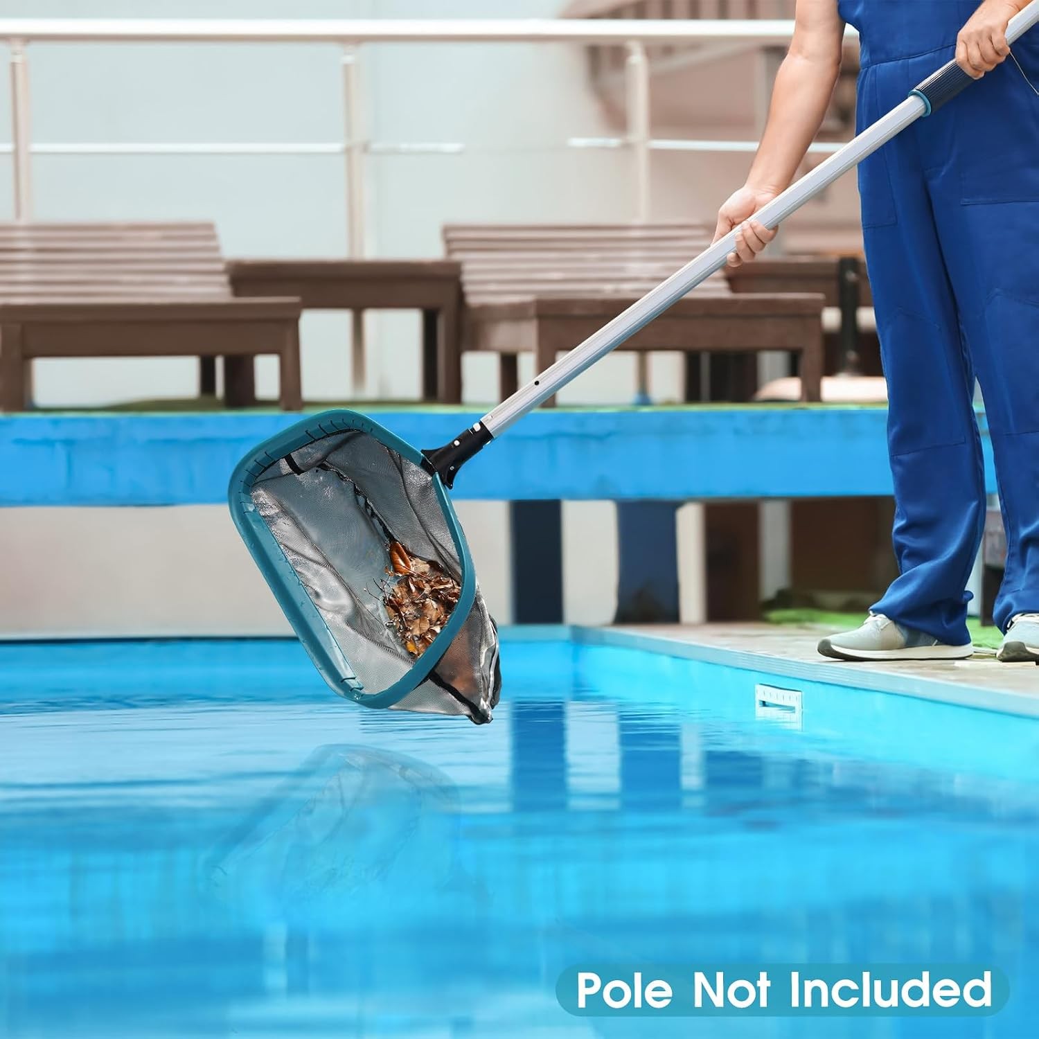 Aluminum Frame Pool Skimmer Net Rake with Ultra Fine Mesh Nylon Pool Cleaning
