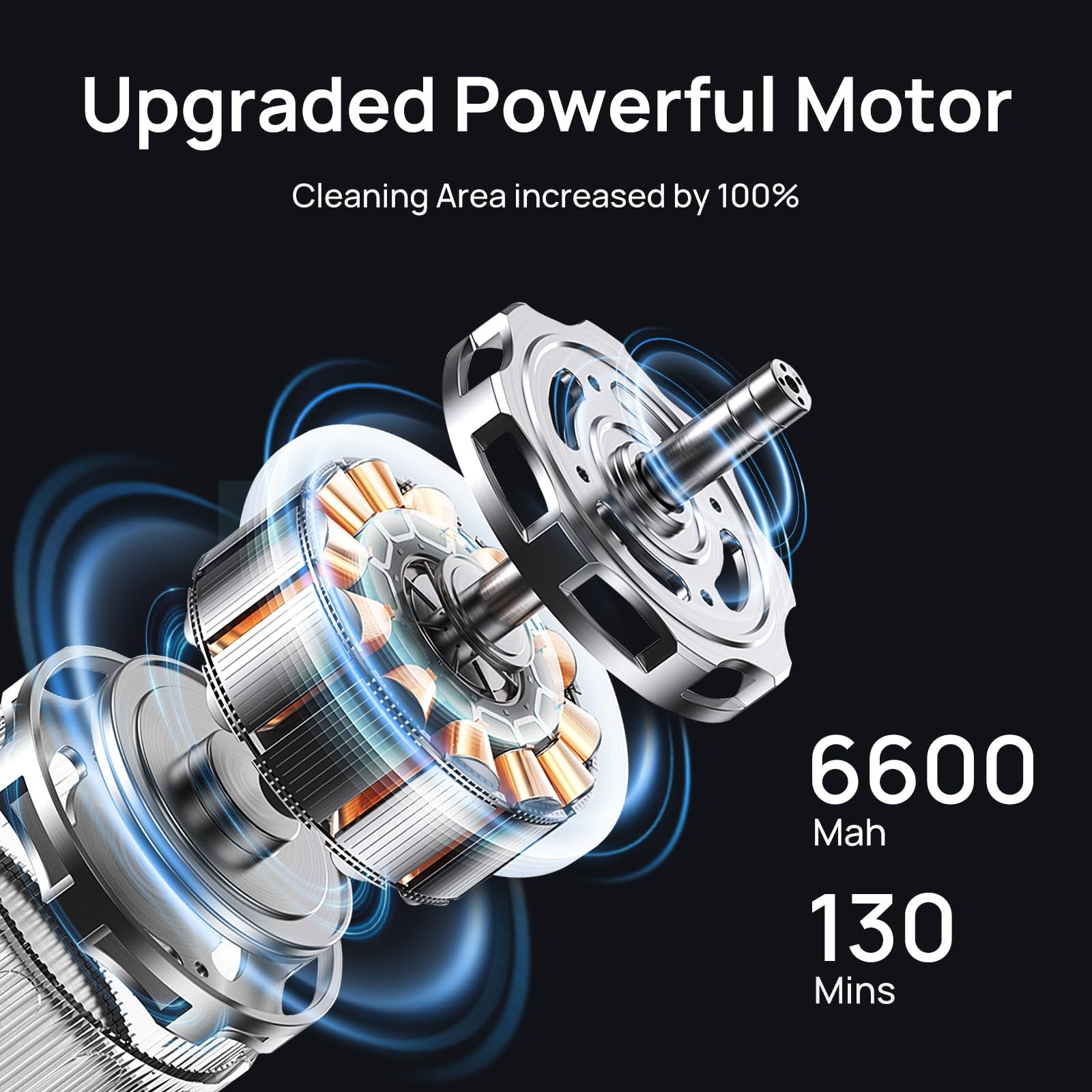 (2026 Upgraded) Robotic Pool Vacuum for Above Ground Pool – 6600mAh for 130mi…