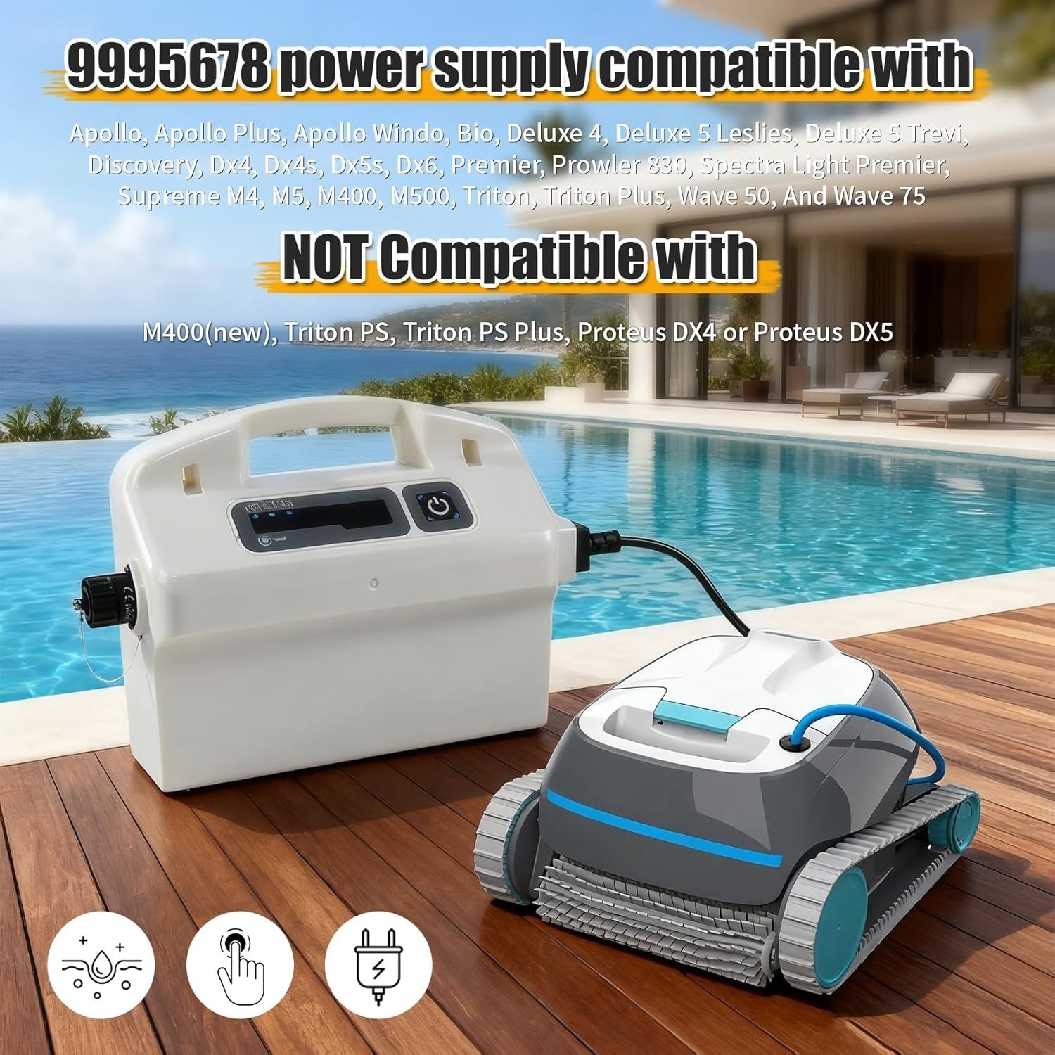 Maytronics Dolphin Power Supply 9995678 M400 M500 180W Replacement Weekly Timer