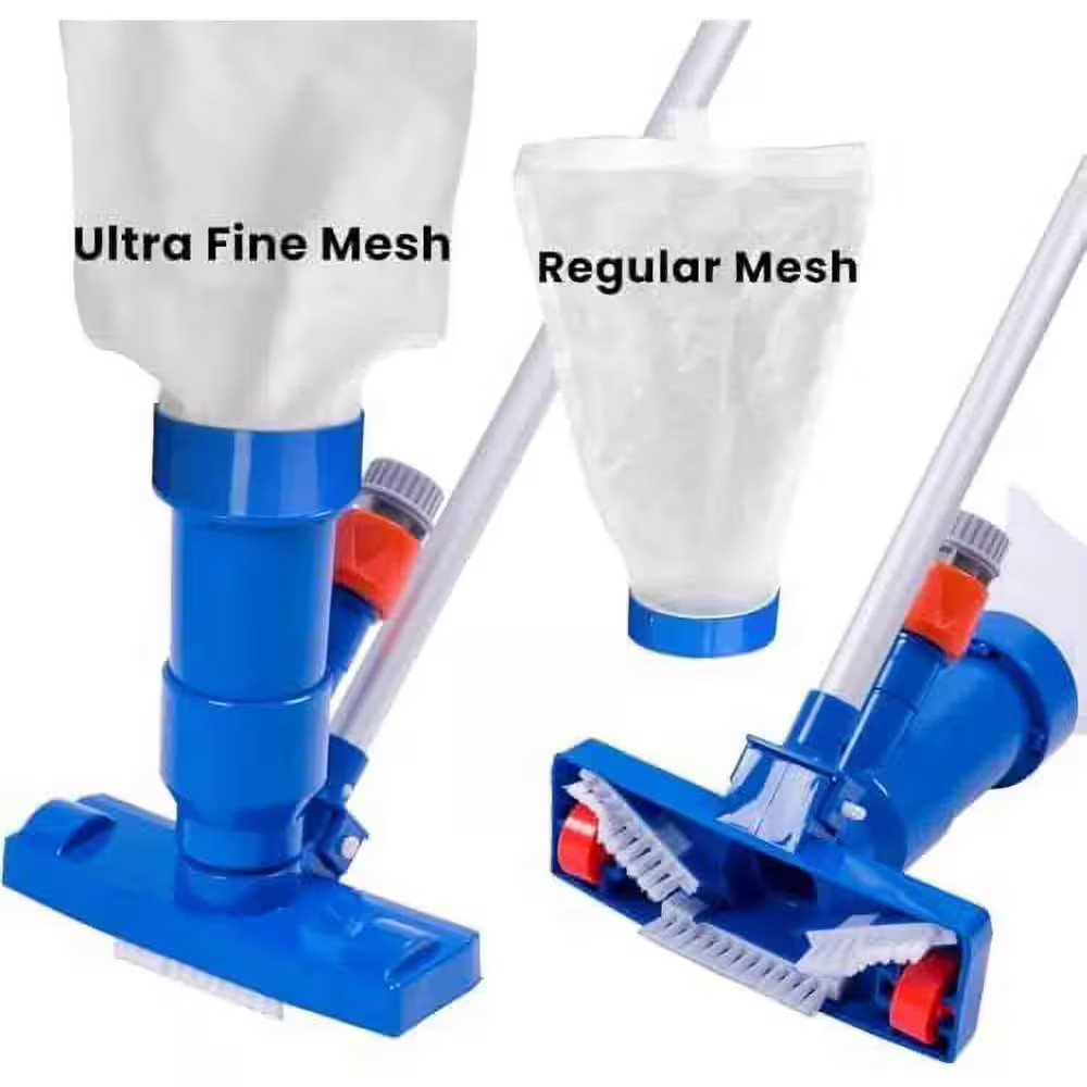 Upgraded Swimming Pool Jet Vacuum Cleaner with 56 In. Pole Brush Mesh Bags for S