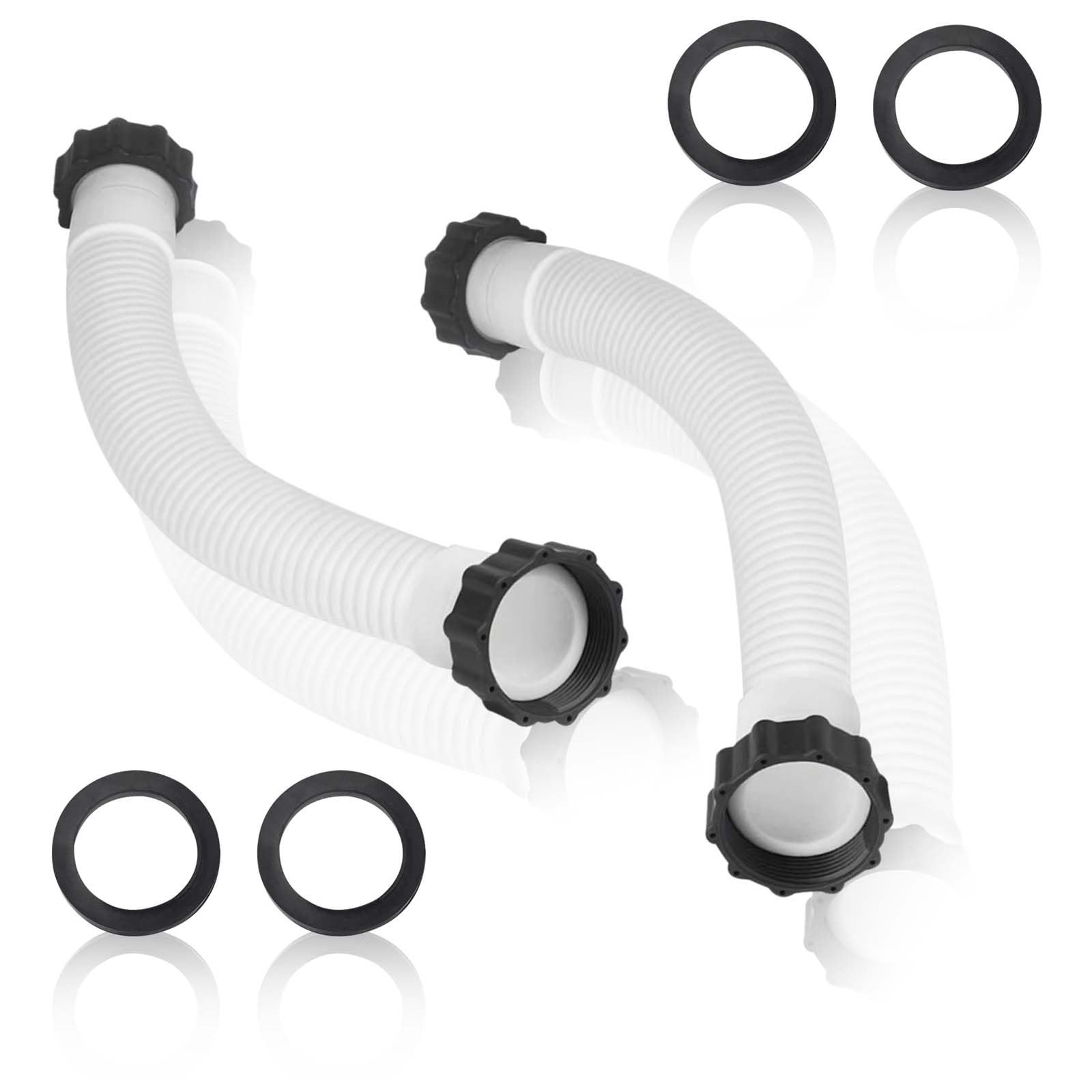 ZVJV 2 Pack 11535 Pool Sand Filter Pump Hose – 16 Inch Interconnecting White