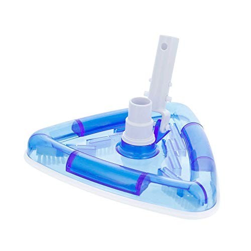 Pool Vacuum Head Triangular Weighted Transparent Swivel Hose 1.25 1.5 Inch Vinyl