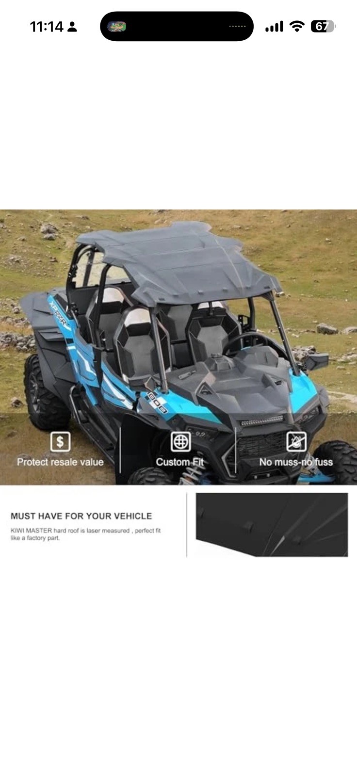 Poly Sport Roof for 2014-2023 Polaris RZR XP 4 1000 / XP 4 Turbo / 4 900 / S