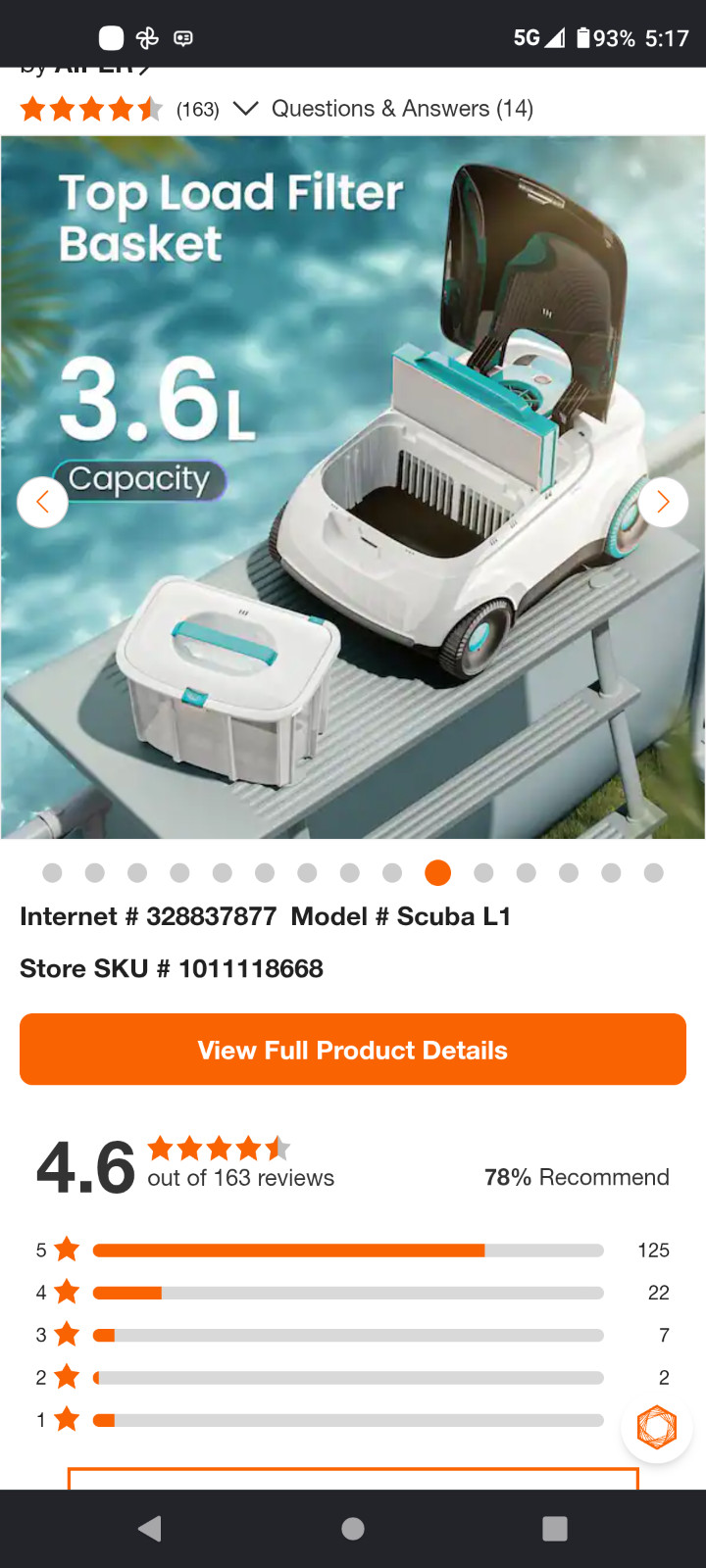 Aiper pool cleaning scuba L1 previously owned! Robot cleaner cordless! Wow!