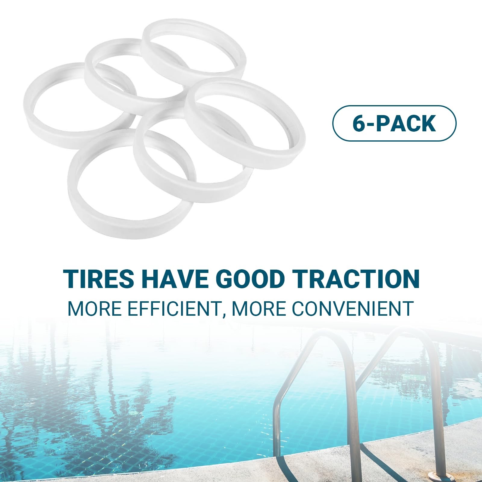 (6-Pack) The Exact Pool Cleaner Tire Replacement – 1.9/2.8&Prime;(6 Pack)