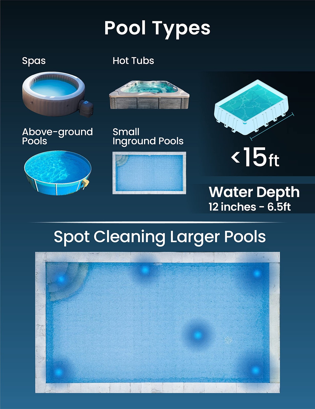 KOKIDO Rechargeable Handheld Hot Tub Spa Pool Vacuum, IPX8, Aluminum Pole and…