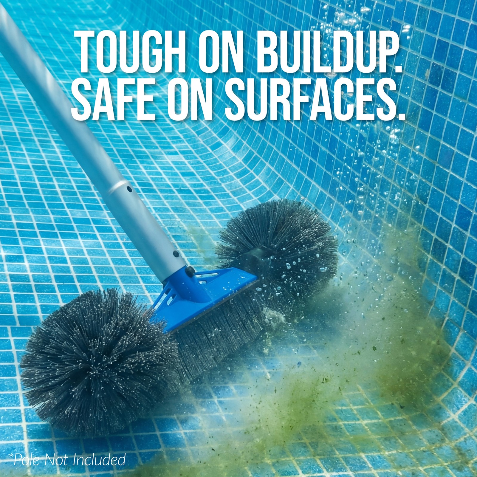 Best Choice Products 20&Prime; Heavy-Duty Pool Brush Head – Wall & Floor Cleaner