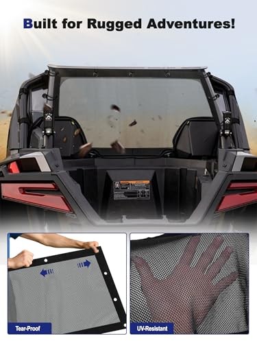 Mesh Rear Window Sunshade for UTV – Dustproof & UV-Resistant Rear Window Net,
