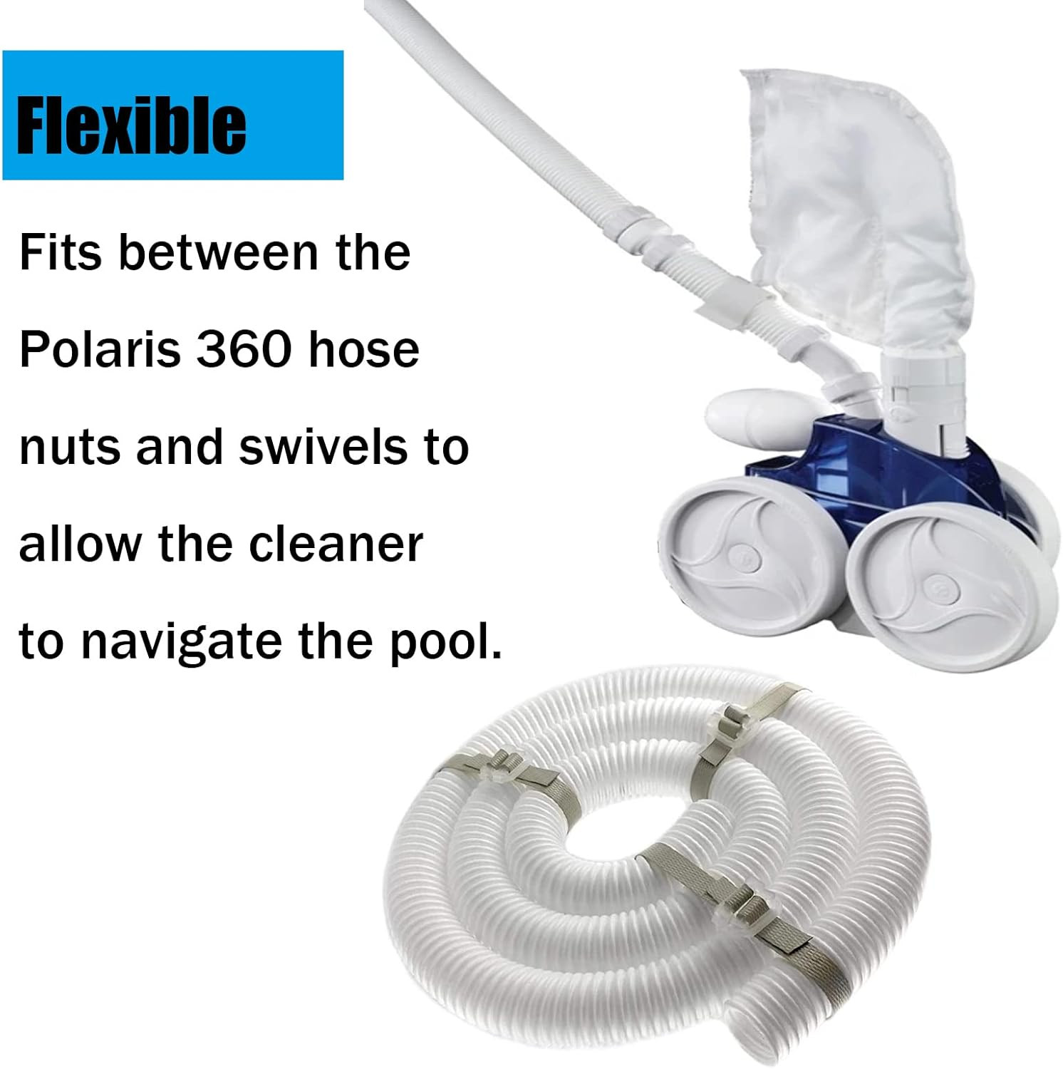 Pool Cleaner 6-Ft Cuffless Feed Hose Replacement for Polaris 360 Cleaner 9-100-3