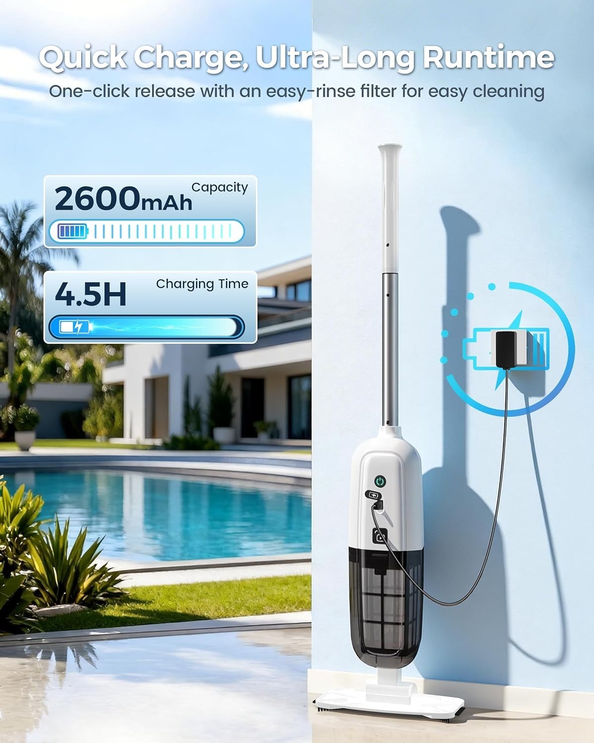 2026 Upgrade Cordless Handheld Pool Vacuum,Pool Vacuum for Above & Inground P…