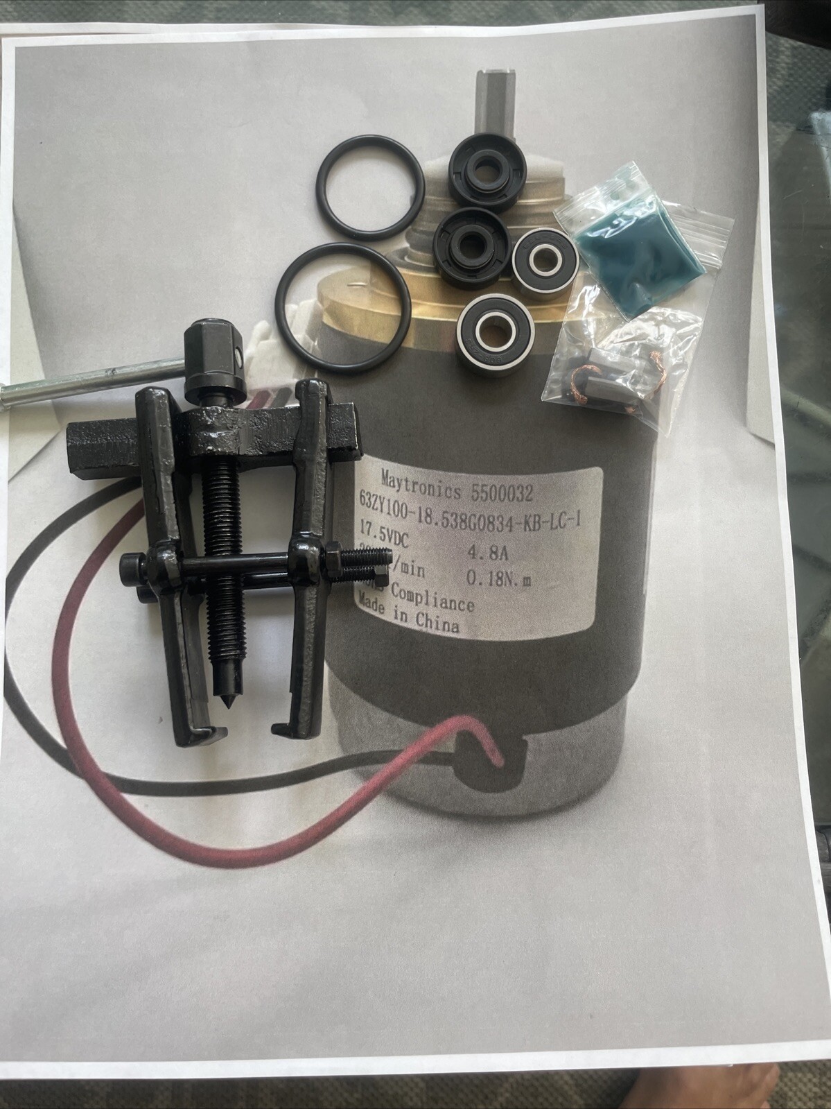 REBUILD KIT DOLPHIN POOL IMPELLER MOTOR SEAL BEARING Puller 63zy100-18 5500032