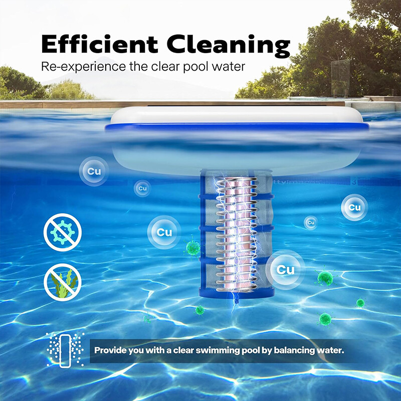 Solar Pool Ionizer Chlorine-Free Sun Shock & Water Purifier Up to 35,000 Gal