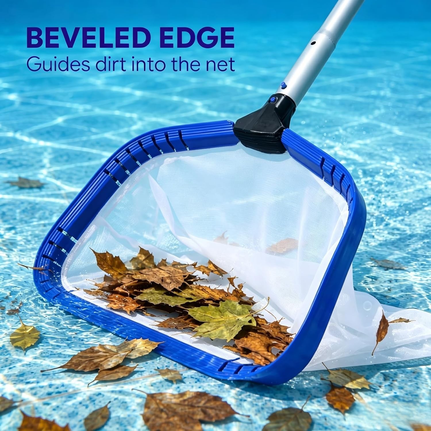 Heavy Duty Deep Bag Pool Skimmer Net Professional Leaf Rake w Fine Nylon Mesh