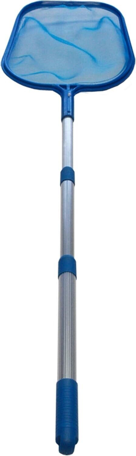 Pool Skimmer Net w/Adjustable Alum. Telescopic Pole for Hot Tubs, Spas, Fountain