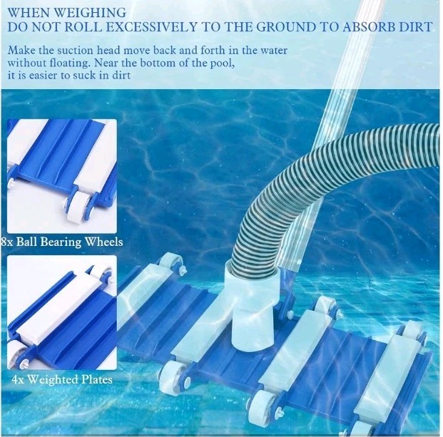 Pool Vacuum Head with Wheels 14 » Heavy Duty for Inground Above Ground