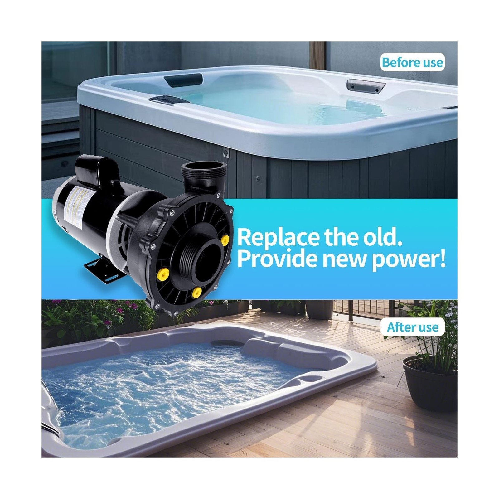 3721621-13 Spa Pump Hot Tub Pump 4 HP 230V 2-Speed Plumbing Executive 56