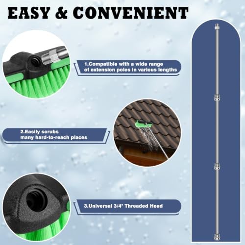 Car Wash Brush Head 10&Prime;, Soft Bristle Car Cleaning Brush Srub Brush 4 Pack