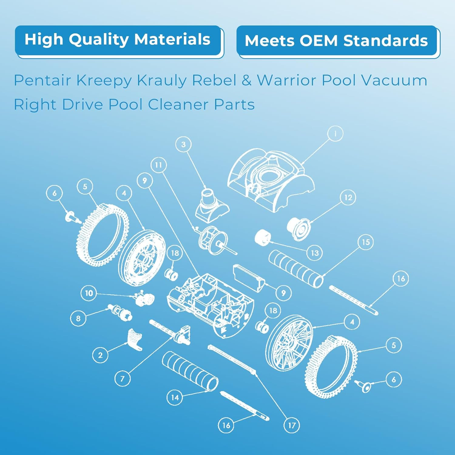 Pool Cleaner Replacement Parts for Pentair 360289 Left Drive Kit Bearings and Pe