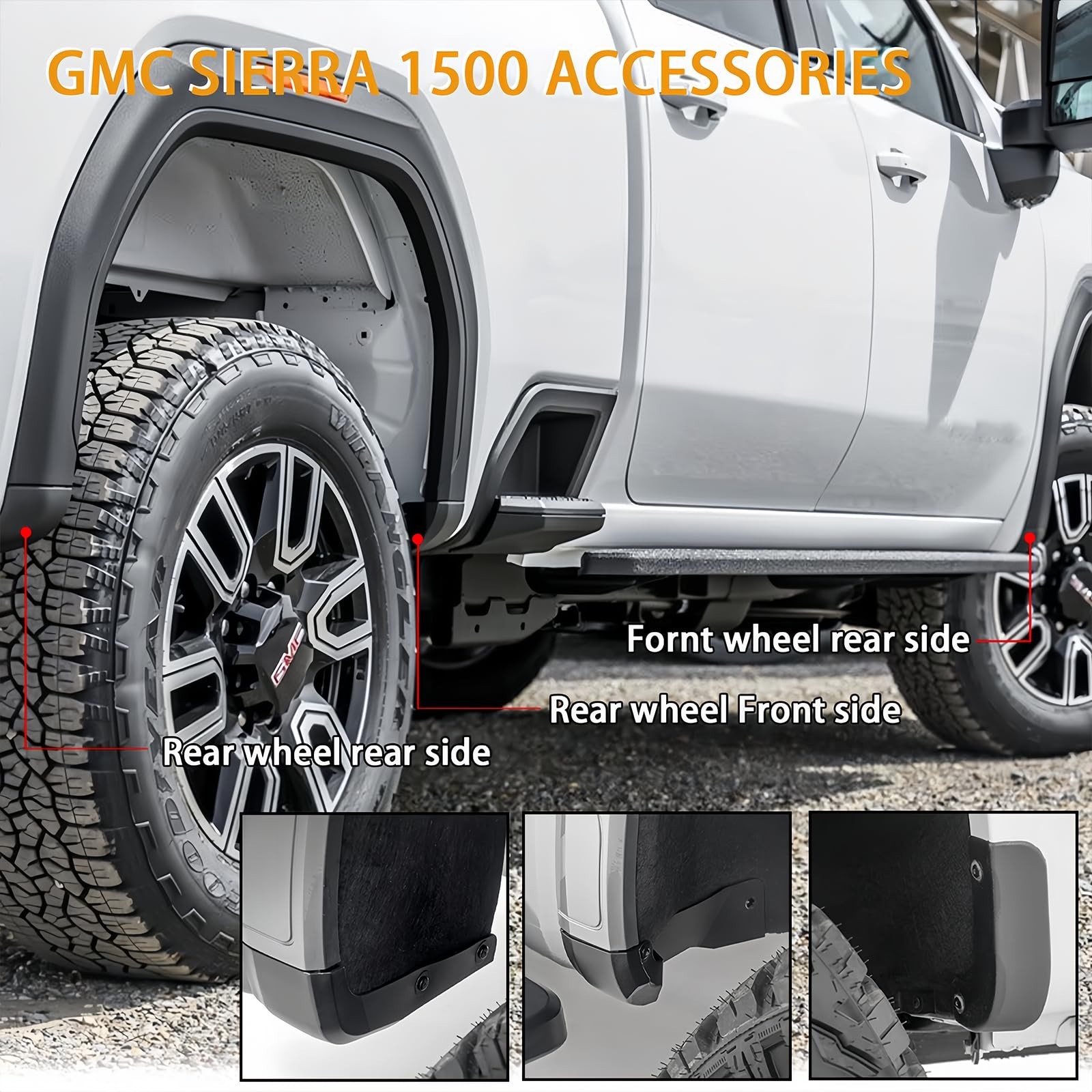 Mud Flap Delete Kit for 2019-2025 GMC Sierra 1500 2WD/4WD Front & Rear w/Screws