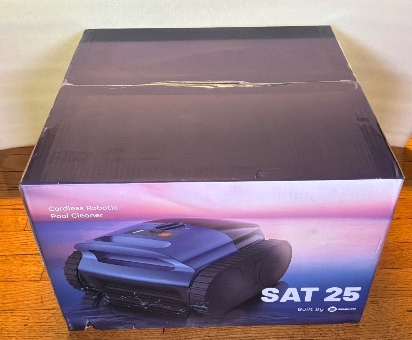 SAT 25 Cordless Robotic Pool Cleaner Wall-Waterline Sonar Navigation 3H Run Time
