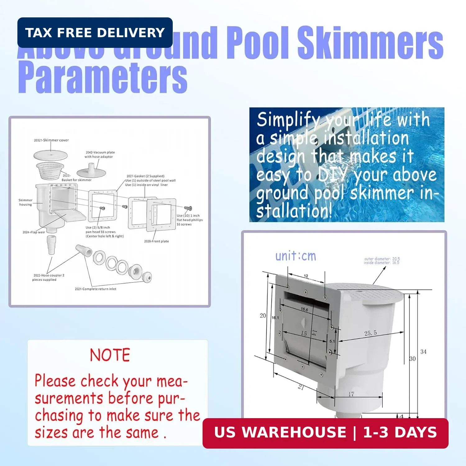 Above Ground Pool Skimmer,Thru-Wall Skimmer,Above Ground Pool Skimmer(With Acces