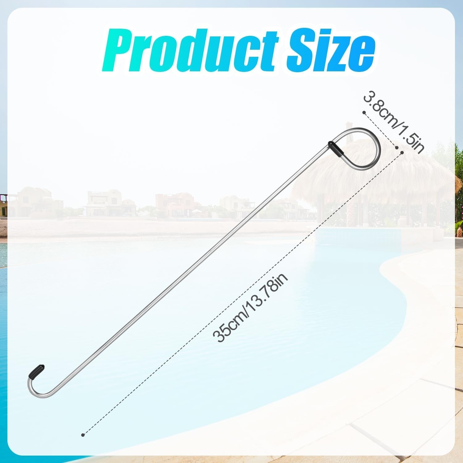 Stainless Steel Pool Skimmer Basket Hook – 13.78 Inch Debris Removal Tool for…