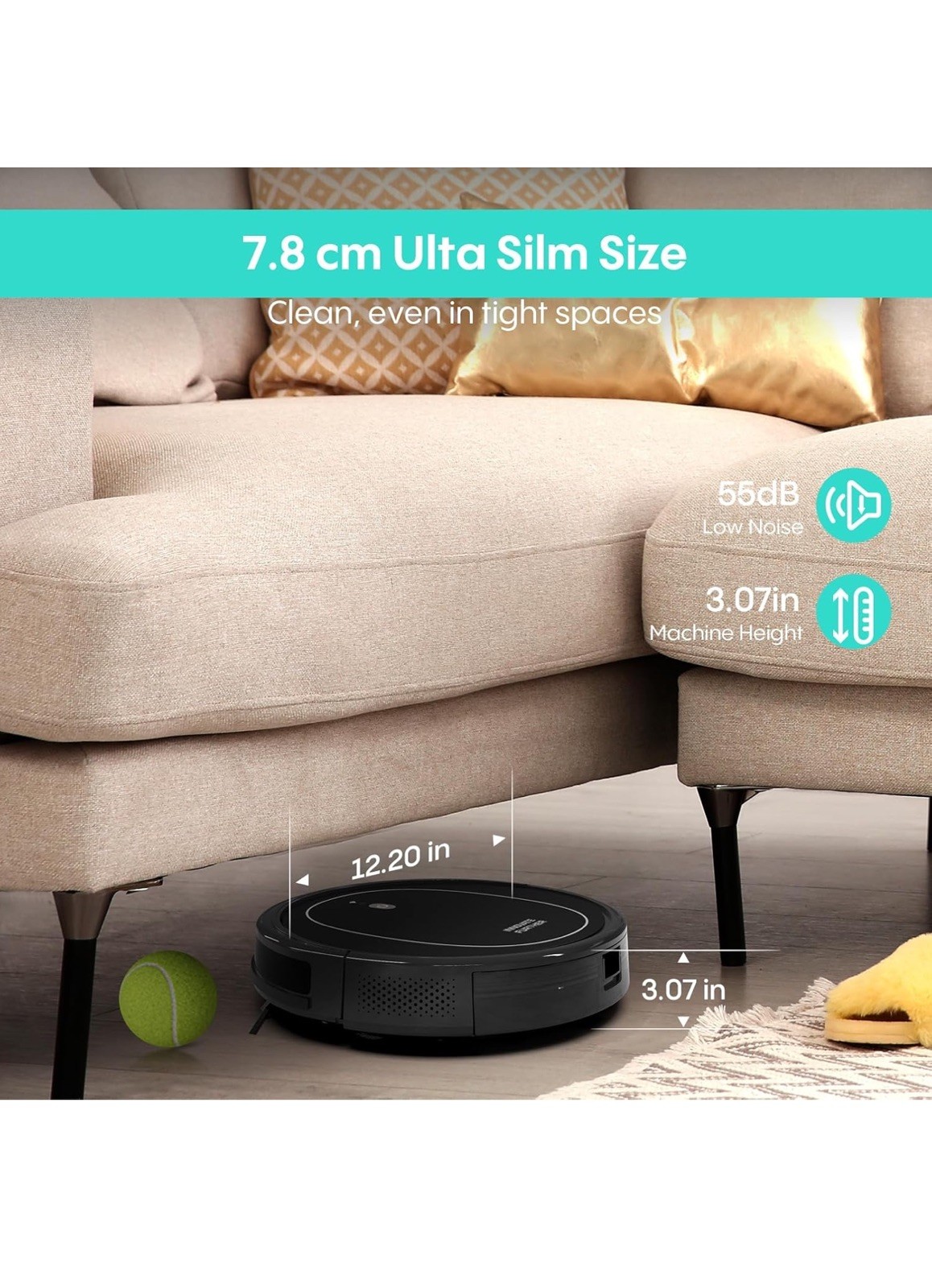 Robot Vacuum and Mop Combo 4000Pa Strong Suction wife/app/Alexa control Slim