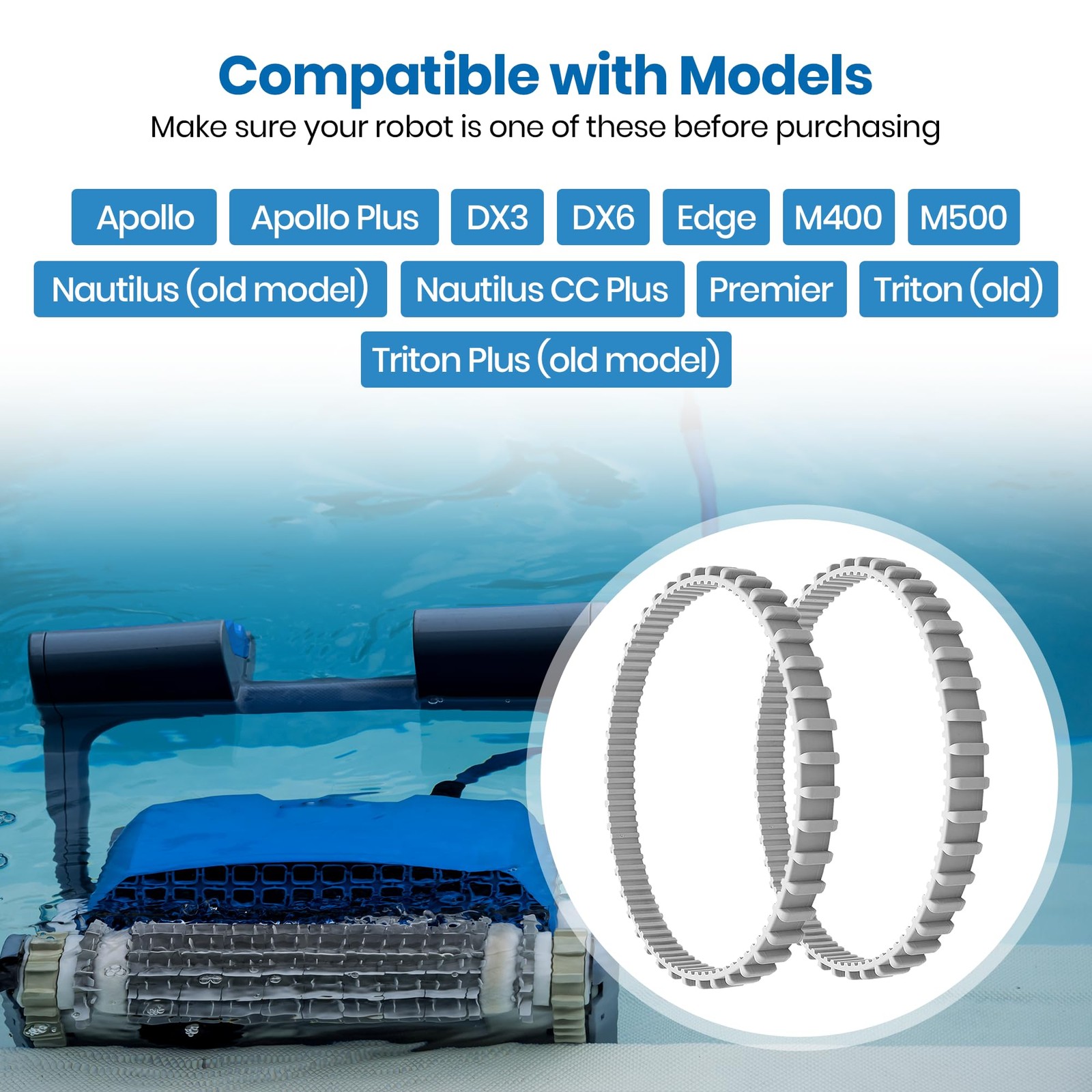 (2-Pack) Gray Pool Cleaner Timing Tracks, Compatible with Pool Cleaner Models…
