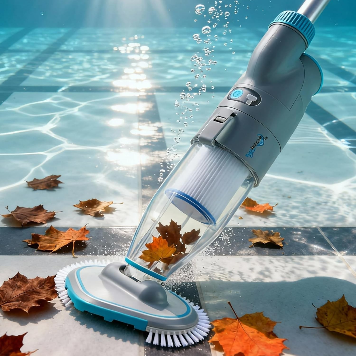50 PRO 2026 Cordless Pool Vacuum Cleaner Heavy-Duty Debris Spas Hot Tubs Gray