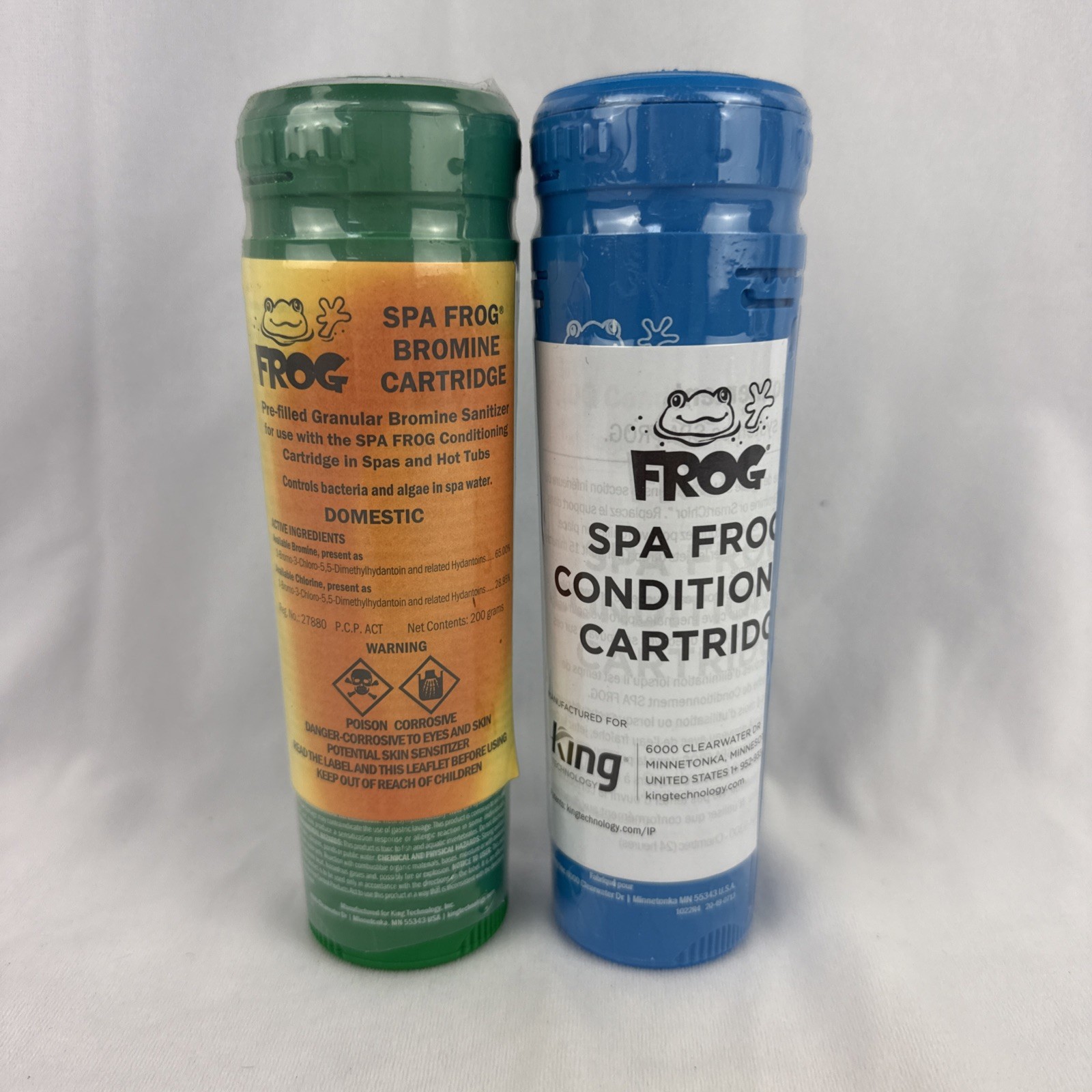 Spa Frog Cartridge Set Blue & Green King Floating System Bromine & Clarifier